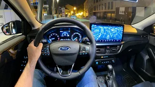 New FORD FOCUS 2023 Facelift - night POV test drive (EcoBoost 125 HP) PURE DRIVING