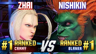 SF6 ▰ ZHAI (#1 Ranked Cammy) vs NISHIKIN (#1 Ranked Blanka) ▰ High Level Gameplay