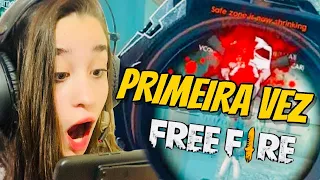 JOGANDO FREE FIRE PELA PRIMEIRA VEZ *deu ruim* 😬😳😅