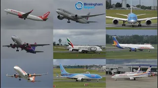 Plane Spotting at Birmingham Airport | (Incl: Qatar 787 and Emirates A380) | 12th August 2023