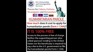 🇻🇪🇨🇺🇭🇹🇳🇮 Humanitarian #parole #venezuela #cuba #nicaragua #haiti How much does Form I-134A cost?