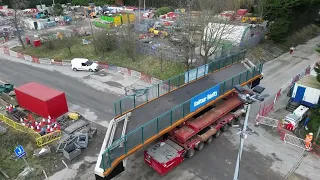 Gelderd footbridge Armley Gyratory replacement of new 4-metre wide bridge 12-15 January 2024