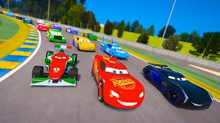 Race Pixar Cars - Le Mans Circuit McQueen VS Jackson Storm Francesco Bernoulli Chick Hicks & Friends