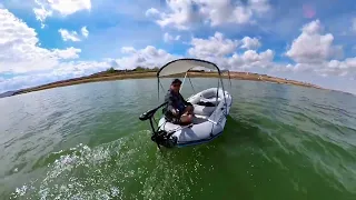 Intex Mariner 4, Bimini canopy and 55lb thrust Minnkota endura max