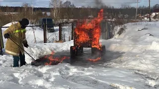 Тушение твердых горючих материалов огнетушителем ОВЭ-5