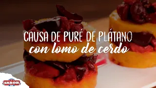 Receta de causa de puré de plátano con lomo de cerdo | SaborUSA