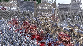 FIGHT BETWEEN TROLL warriors and 5,000,00 heavy knight & orcs army ( NEW MAP VIKING WINTER)  | UEBS2