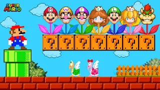 Super Mario Bros. but there are MORE Custom Flower All Characters!