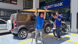 Suzuki Jimny on SR Awning Tent with Loadmaster Crossbars ⚡️