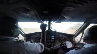 Winair DHC-6 Twin Otter Takeoff (Cockpit View) from Saba. The Shortest Runway in the World