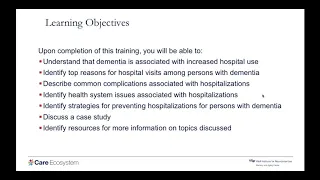 Potential Risks and Benefits of Hospitalizations for Persons with Dementia
