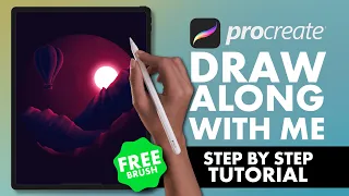 #21 Procreate Step by Step Tutorial - Draw Along With Me - Hot Air Balloon