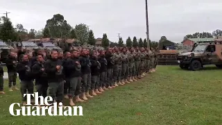 Fijian Defence Force sing while they assist Australia's bushfire recovery