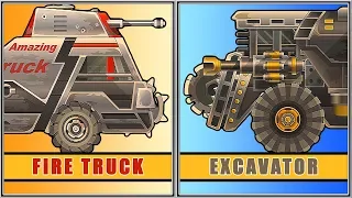 Earn To Die 2 | Excavator & Amazing Fire Truck - Fully Upgraded