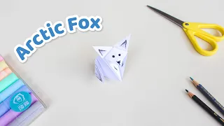 Easy Origami Arctic Fox - DIY paper crafts for kids