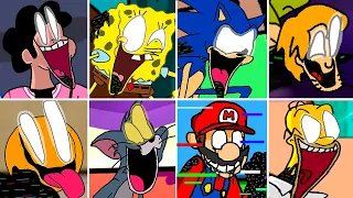 New Pibby Mod - Orange, Tom, SpongeBob, Shaggy, Sans, Mario - Friday Night Funkin Part 2 FNF Mod