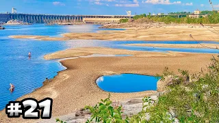 Запорожье. 08.07.2023 Днепрогэс | Остров Хортица | Пороги | Уровень воды в реке Днепр | Вода ушла