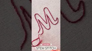 Hand Embroidery - Stem Stitch - Embroidery letters #Shorts #tiktok #viral @ArtisanMariaKhan