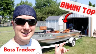 116- BIMINI TOP Installation on my Boat - 1982 Bass Tracker