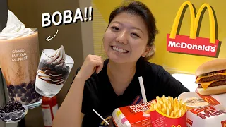 PHILIPPINES MCDONALD’S HAVE BOBA 😱?! Filipino McDonalds Menu Taste Test