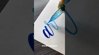 Real-time glass pen lettering! #shorts #calligraphy #lettering #handlettering #art