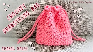 EASY DIY Crochet Drawstring Bag | Crochet Drawstring Pouch - Beginner Friendly | Scrap Yarn Project!