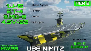 USS Nimitz Modern Warships Best Build|modern warships best tier 2 aircraft carrier