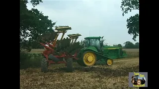 JOHN DEERE 8400T TEN FURROW PLOUGH AND CLAYDON FURROW CRACKER