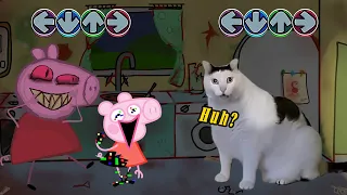 FNF Huh? Cat Vs Peppa.exe & pibby sings Bacon song - fnf huh cat meme mods - Friday Night Funkin'