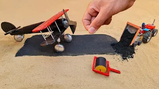 Diy tractor making asphalt road new technology | diy mini construction | @sunfarming7533