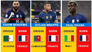 THE ORIGIN OF FRENCH FOOTBALL PLAYERS, BENZEMA, POGBA, MBAPPÉ, KANTÉ,SALIBA