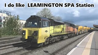 "ROYAL LEAMINGTON SPA"  A great place to film Freight Trains 16th April 2024