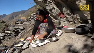 organic food cooking in the cave || lajimbudha || village food kitchen ||