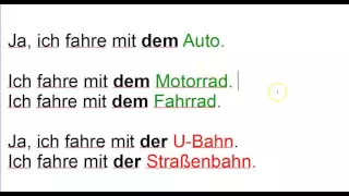 German Grammar: Verkehrsmittel - Wie fährst du?