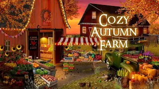 Cozy Autumn Farm 🌻 ASMR harvest autumn ambience 🍎 (rustling, wind, farm animals, night sounds)