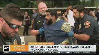Arrested UT Dallas protesters await release from Collin County Jail