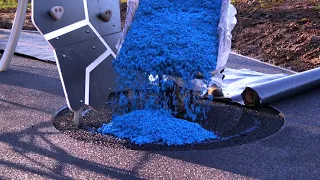 Installing Wetpour Soft Rubber Safety Surfacing on a Playground