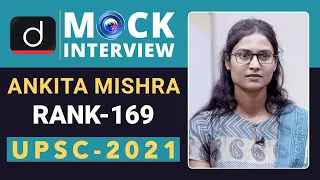 Ankita Mishra, Rank 169, UPSC 2021 | English Medium | Mock Interview | Drishti IAS English