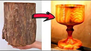 From Log To GOBLET - Woodturning from START to FINISH! ASMR