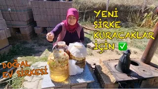 EVDE ÜZÜM ELMA SİRKESİ KURMA | YENİ KURACAKLAR İÇİN✅ ANA OLMADAN KUR | ÜZERİNE OLUŞAN KEF ALINIR MI?