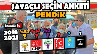 (SAYAÇLI)PENDİK DEV SEÇİM ANKETİ TAM 100 KİŞİYE SORDUK YARIN SEÇİM OLSA HANGİ PARTİYE OY VERİRSİNİZ