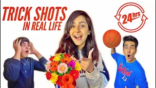 REAL LIFE TRICK SHOTS FOR 24 HOURS PART 2 | Rimorav Vlogs