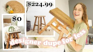 making THAT vintage high-end stool for WAY less $$$ | high-end designer dupe DIY | Brooke Ava