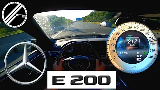 Mercedes-Benz E 200 T S212 136 PS Top Speed Drive On German Autobahn No Speed Limit
