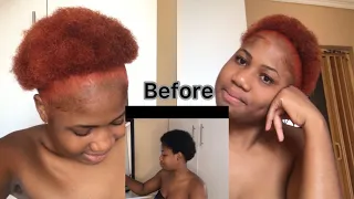 Hair transformation🚨🚨 I bleached and dyed my natural hair red😲// South African youtuber