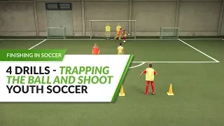 4 Soccer Drills - Trap, Control and Shoot the Ball | Finishing in Soccer