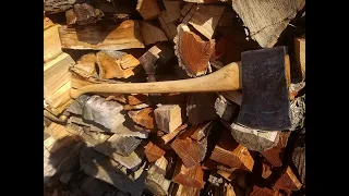 3 Different Vintage Axes Splitting Firewood