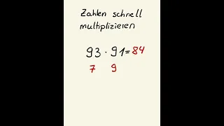 Zahlen schnell im Kopf multiplizieren! #mathe #mathetipps #mathehack #trick #lifehack #kopfrechnen