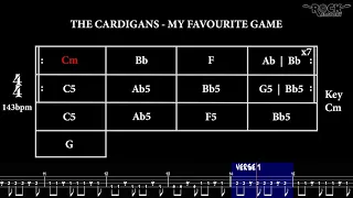 THE CARDIGANS - My Favourite Game [CHORD PROGRESSION + BASS TAB]