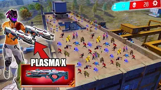 ONLY NEW PLASMA-X LEVEL3 CHALLENGE NO OTHER GUN🥵SOLO VS SQUAD DANGEROUS FIGHT FACTORY🔥FREE FIRE MAX